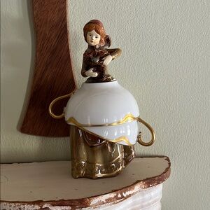 Vintage Ceramic Figurine with Gold Accents